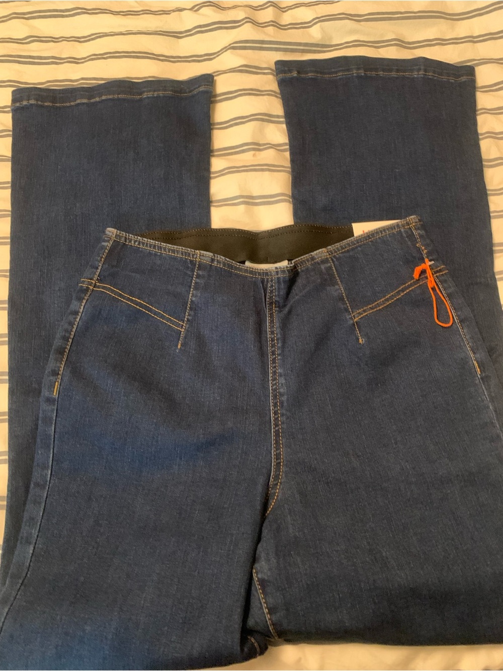 Knox Rose Dark Blue Jeans with Orange Stitching